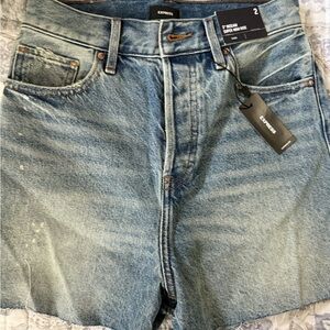 Express Men's Light Blue Jean Shorts